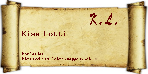 Kiss Lotti névjegykártya